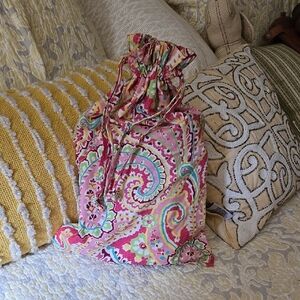 Vera Bradley Colorful Paisley Drawstring Bag